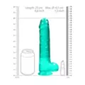 RealRock Turquoise Clear Realistic Dildo with Balls at Spencer's