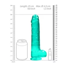 RealRock Turquoise Clear Realistic Dildo with Balls at Spencer's