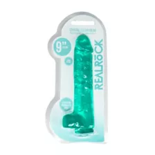 RealRock Turquoise Clear Realistic Dildo with Balls at Spencer's