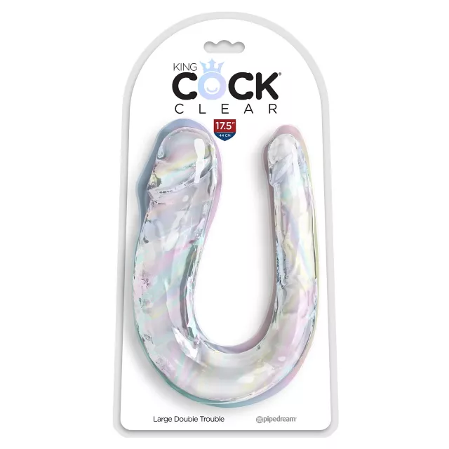 King Cock Double Trouble Large Clear Dildo at Spencer's