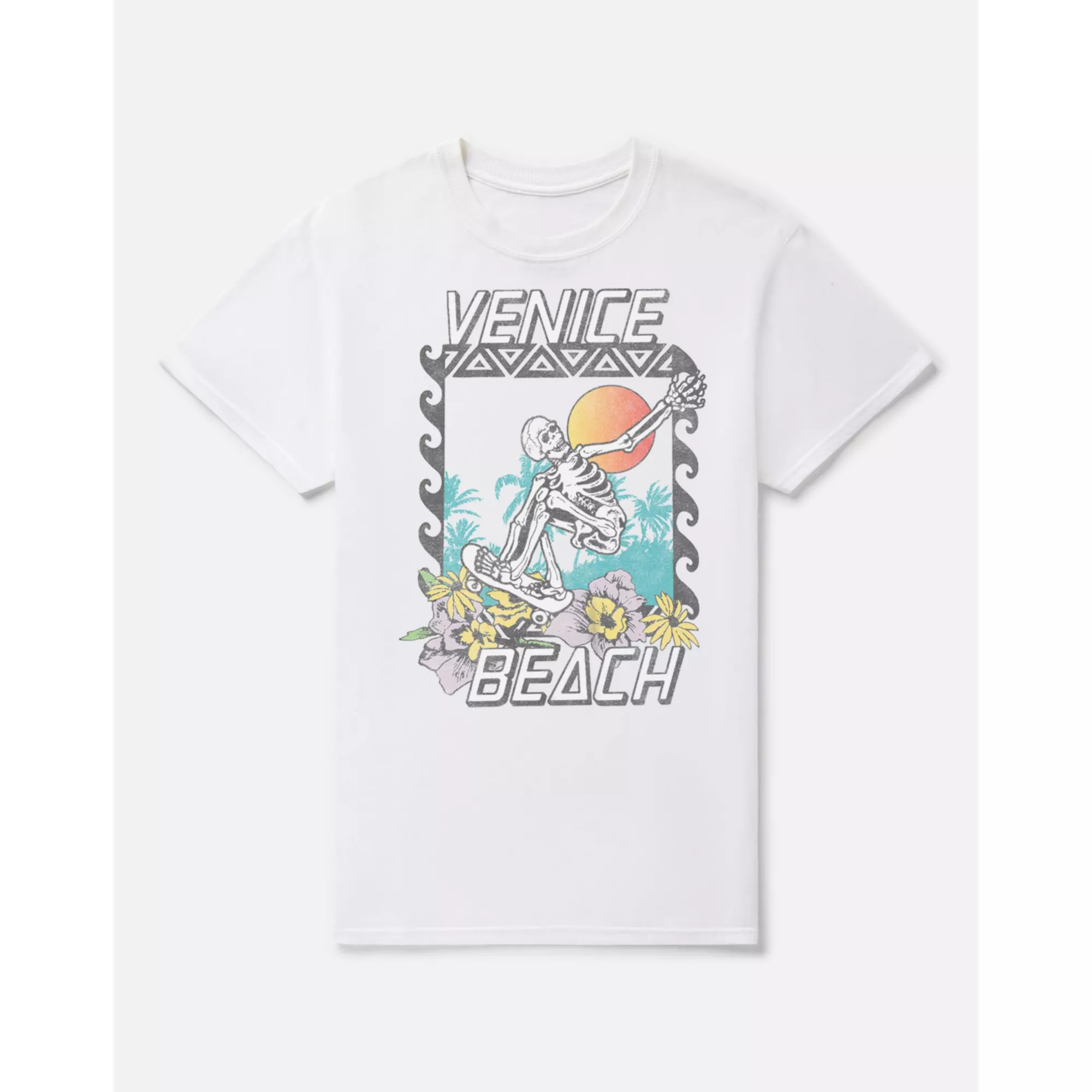 Venice Beach Skeleton Skateboarder T Shirt at Spencer's