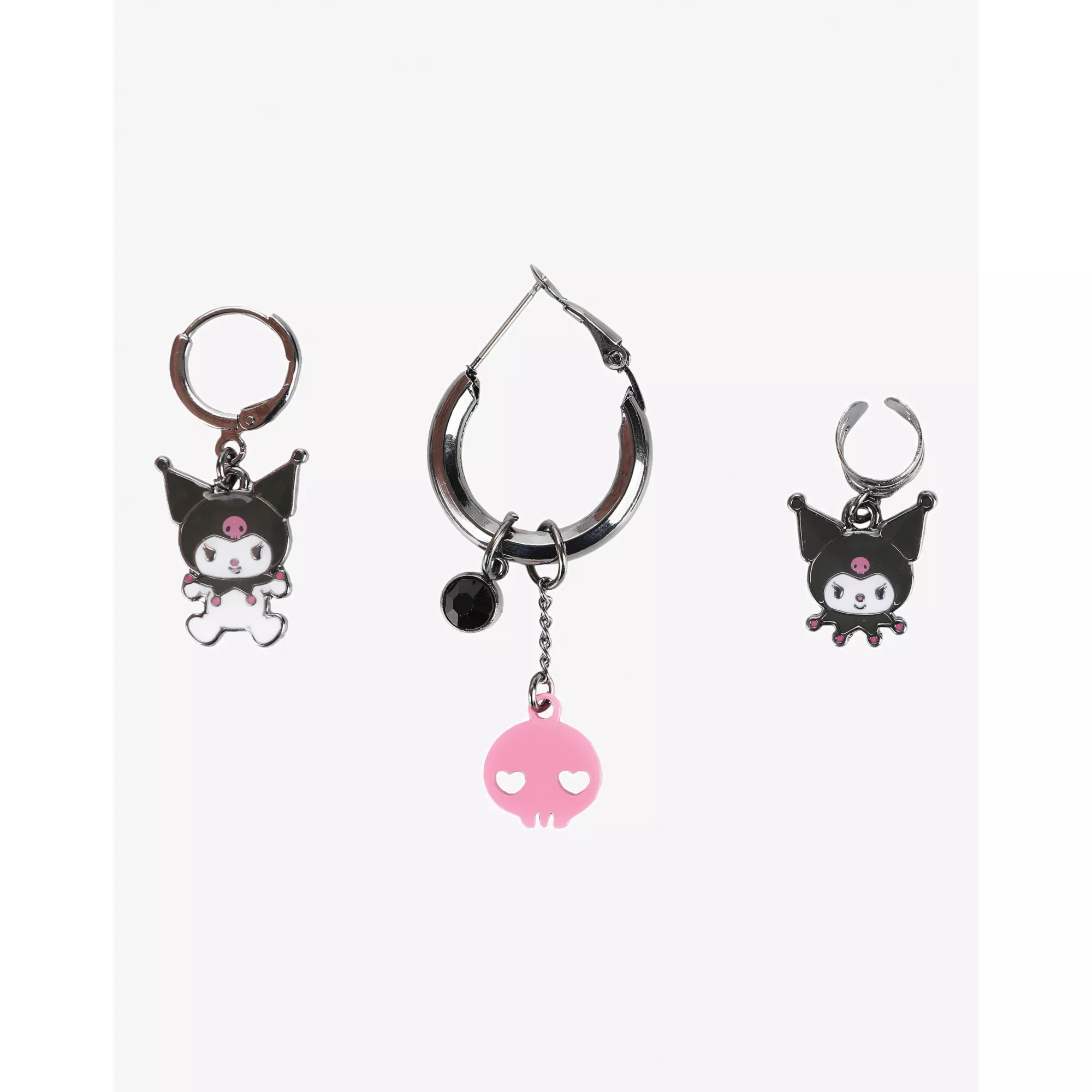 Multi-Pack Kuromi Character and Skull Logo Earrings - 5 Pack