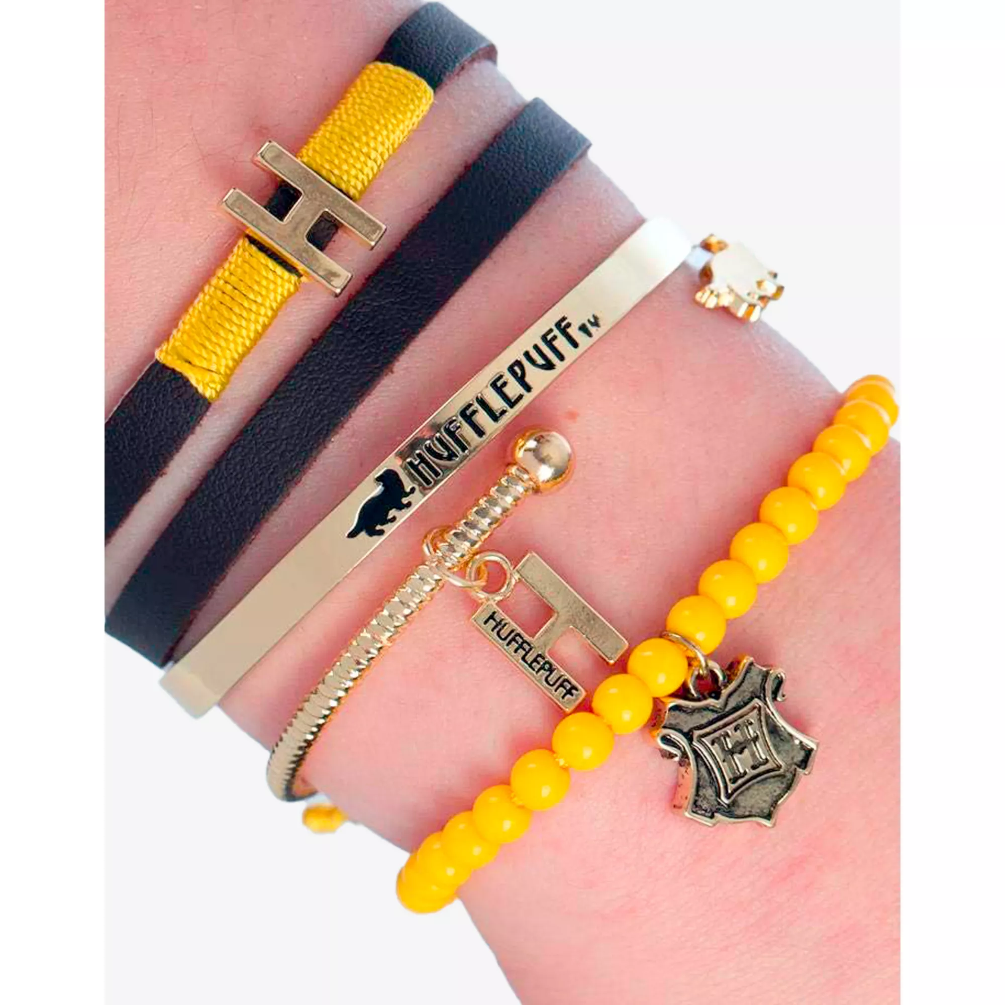 Multi-Pack Harry Potter Hufflepuff Bracelet Set - 4 Pack at Spencer's
