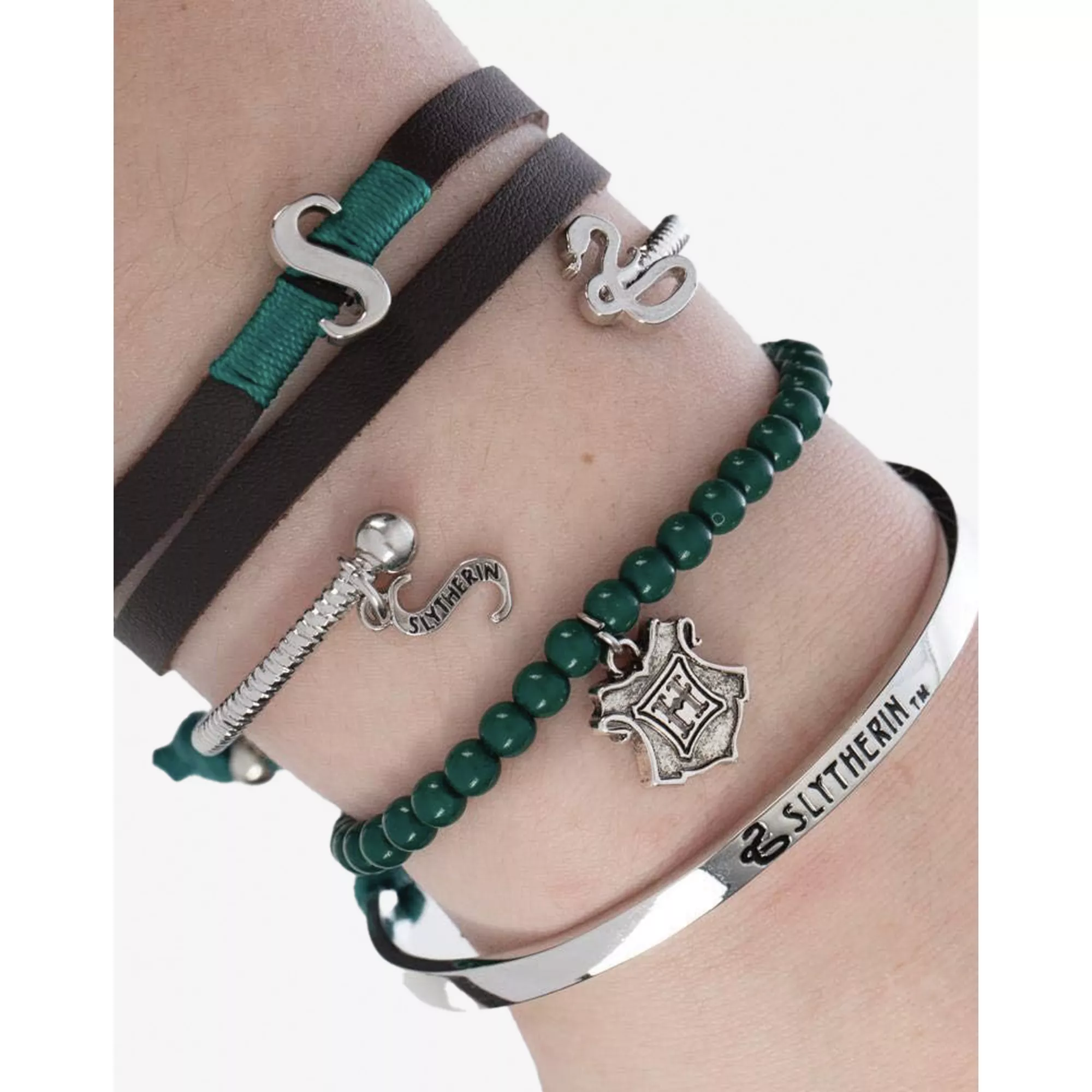 Multi-Pack Harry Potter Slytherin Bracelet Set - 4 Pack at Spencer's