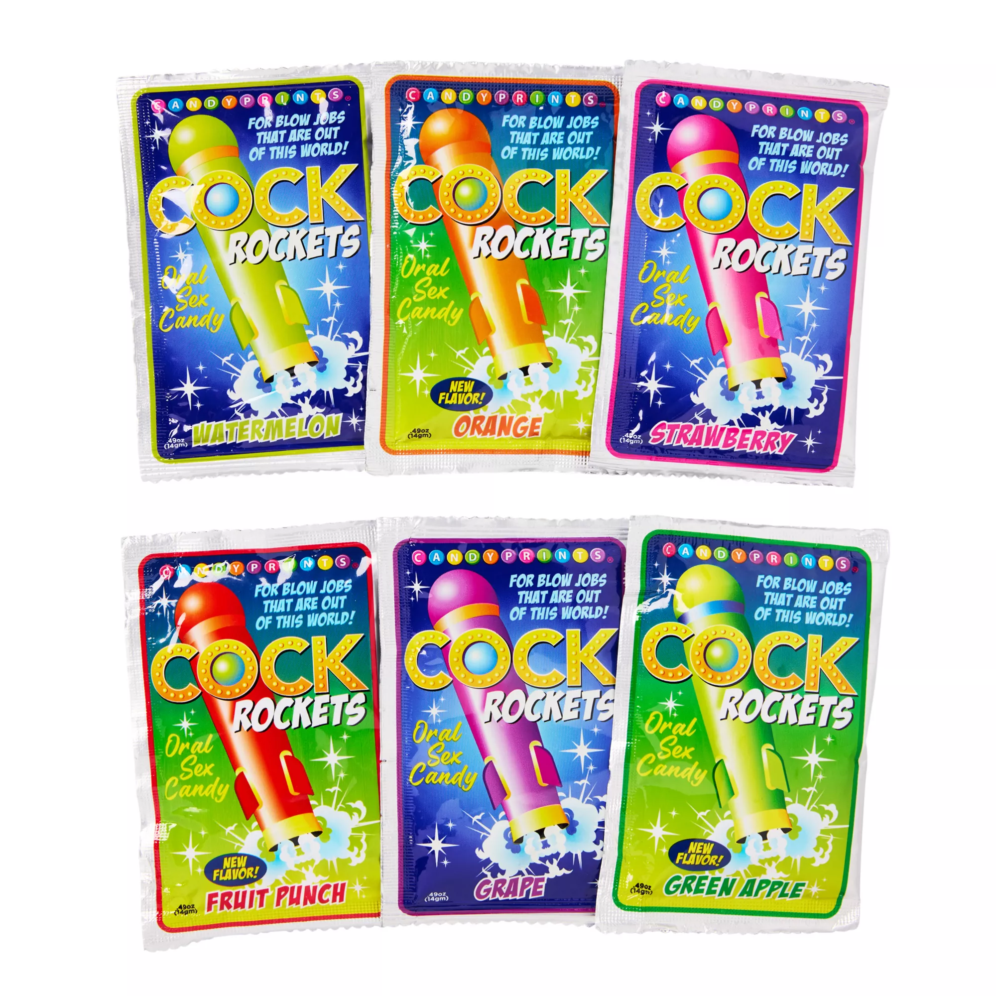 Multi-Pack Cock Rockets Oral Sex Candy - 6 Pack