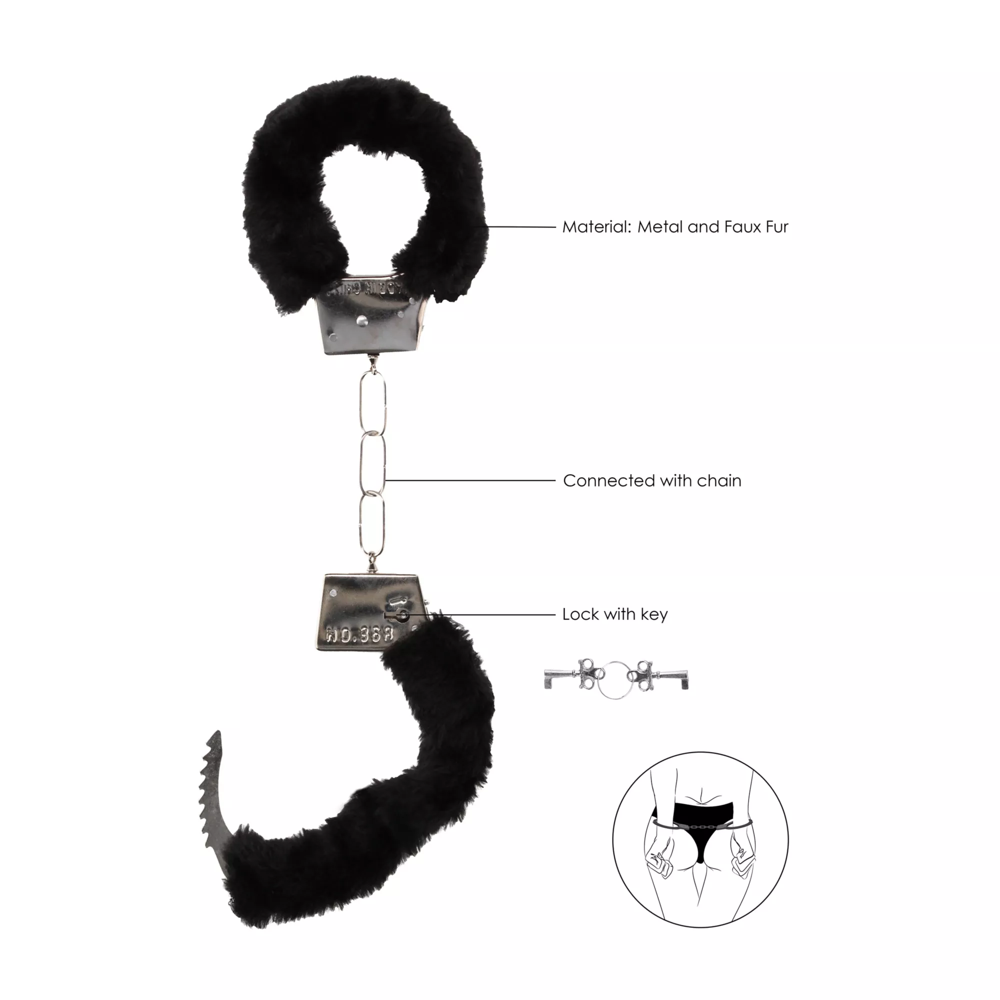 Black Furry Beginner Handcuffs at Spencer's