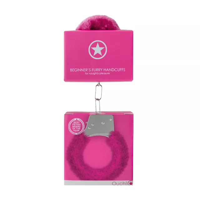 Hot Pink Furry Beginner Handcuffs at Spencer's