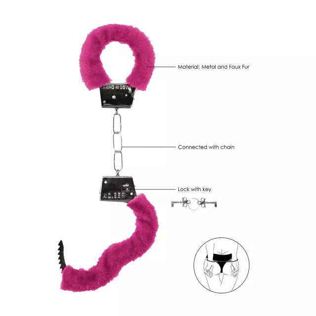 Hot Pink Furry Beginner Handcuffs at Spencer's