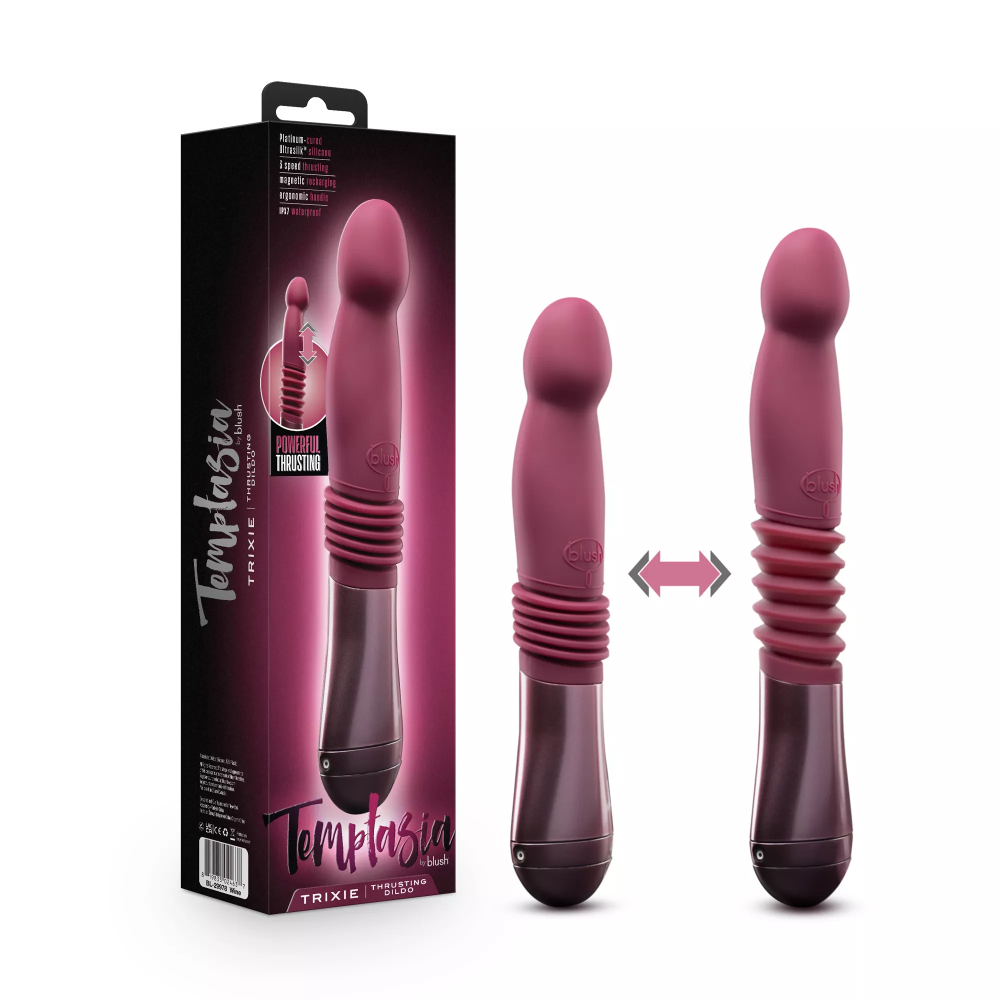 Trixie Thrusting Dildo Wine - Temptasia