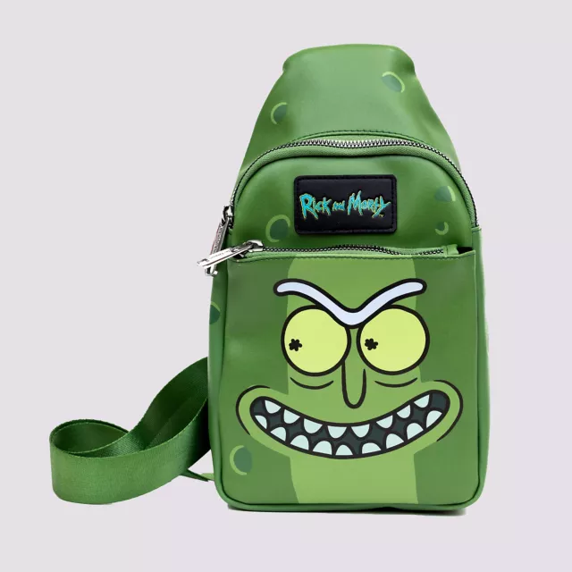 Buckle-Down Rick and Morty Pickle Rick Crossbody Sling Bag at Spencer's