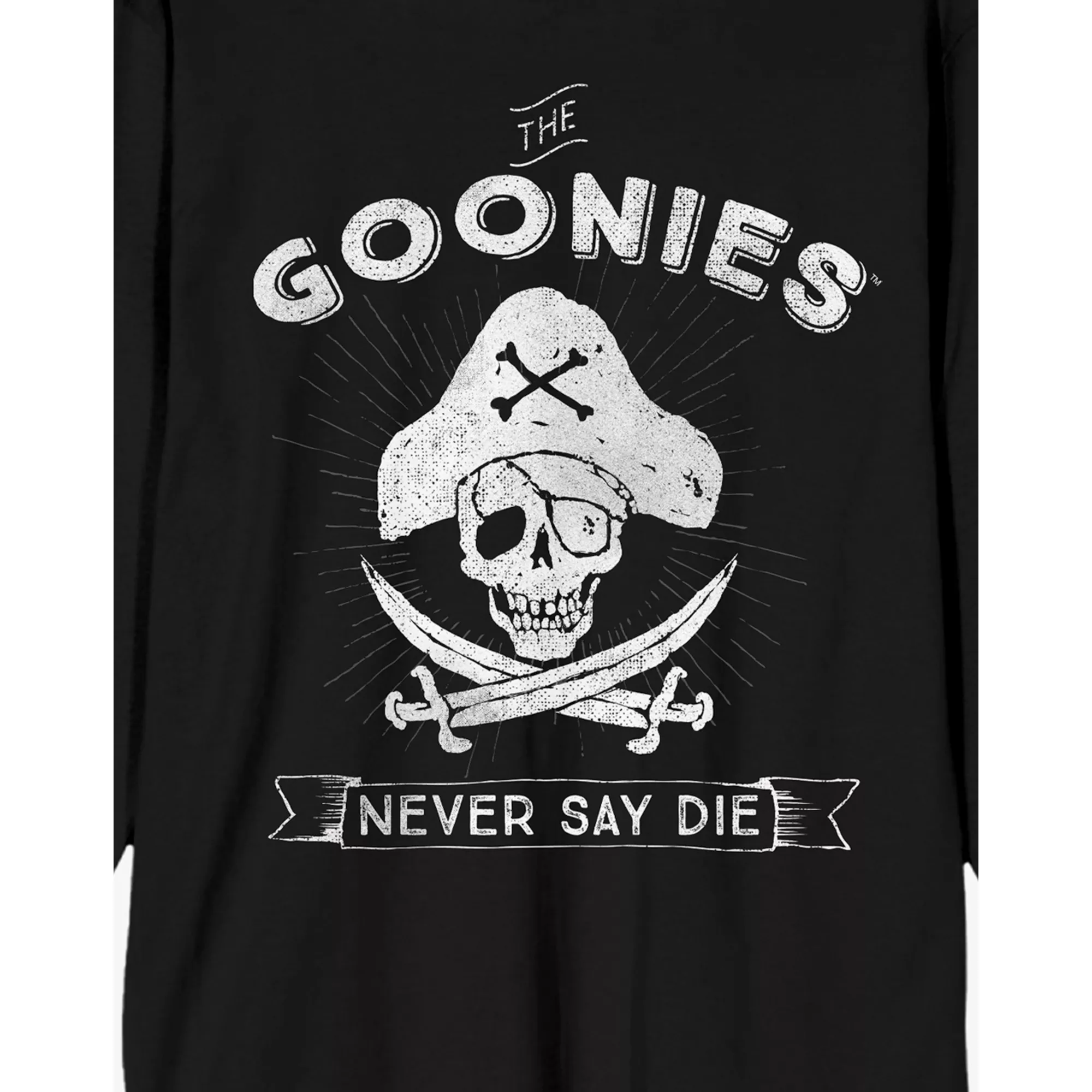 Never Say Die Skull and Crossbones T Shirt - The Goonies at Spencer's
