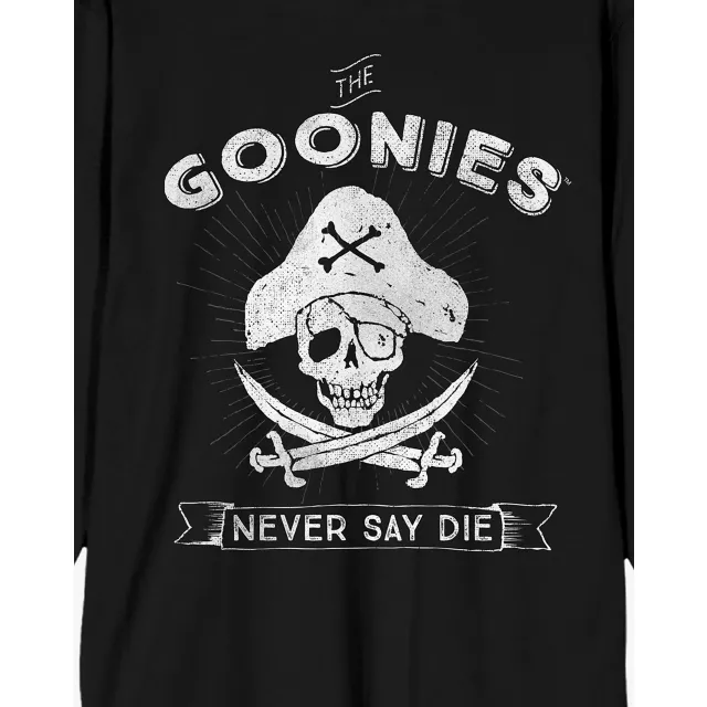 Never Say Die Skull and Crossbones T Shirt - The Goonies at Spencer's