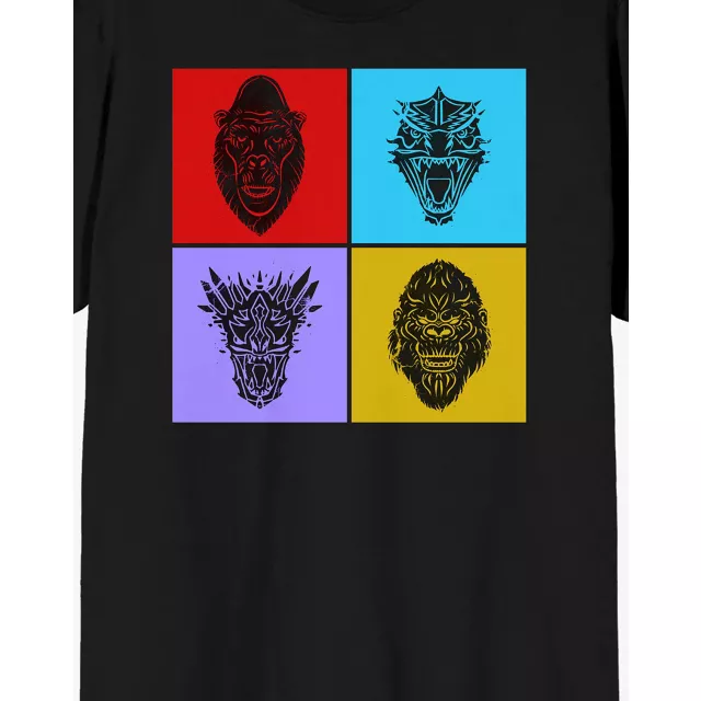 Godzilla and Kong Colorblock T Shirt - Godzilla x Kong: The New Empire at Spencer's