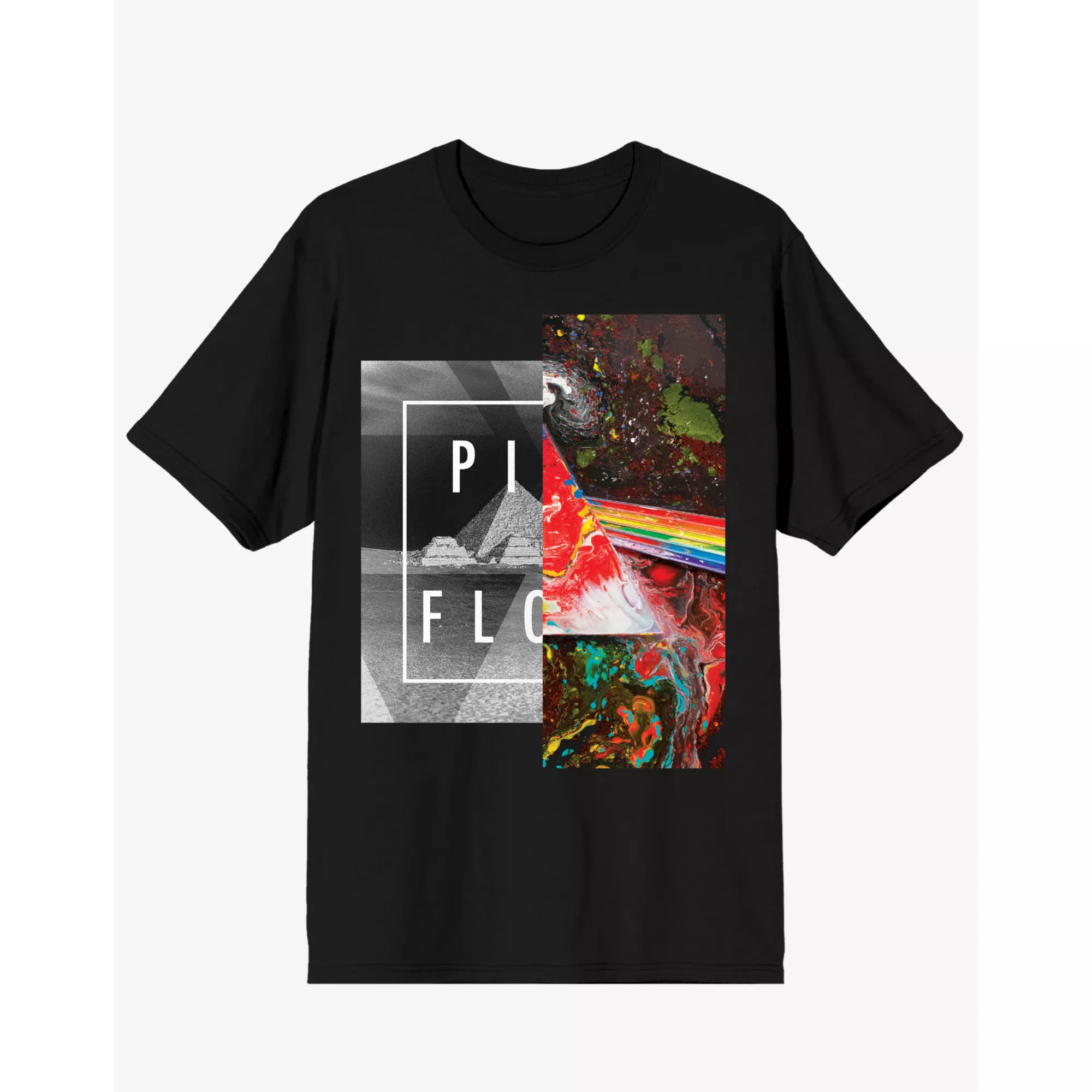 The Dark Side of the Moon Abstract Paint T Shirt - Pink Floyd