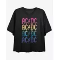 ACDC Rainbow Logo Cropped T Shirt at Spencer's