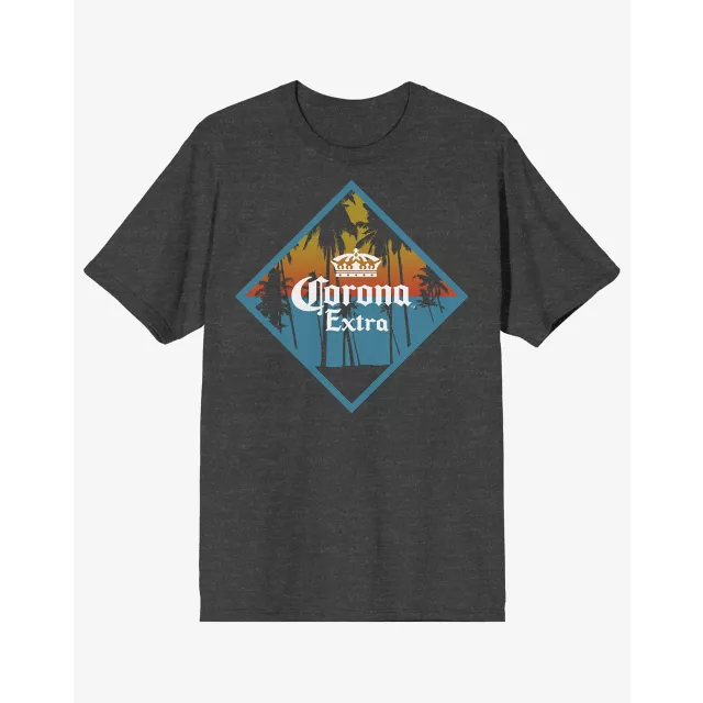 Corona Palm Tree T Shirt - Gray at Spencer's