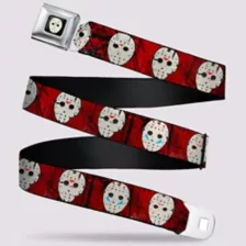 Buckle-Down Jason Voorhees Hockey Mask Seatbelt Belt - Friday the 13th at Spencer's
