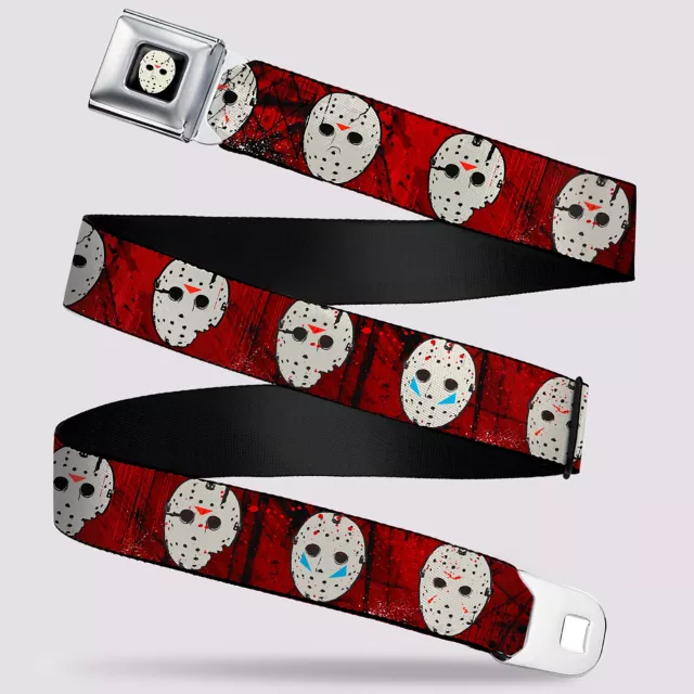 Buckle-Down Jason Voorhees Hockey Mask Seatbelt Belt - Friday the 13th at Spencer's