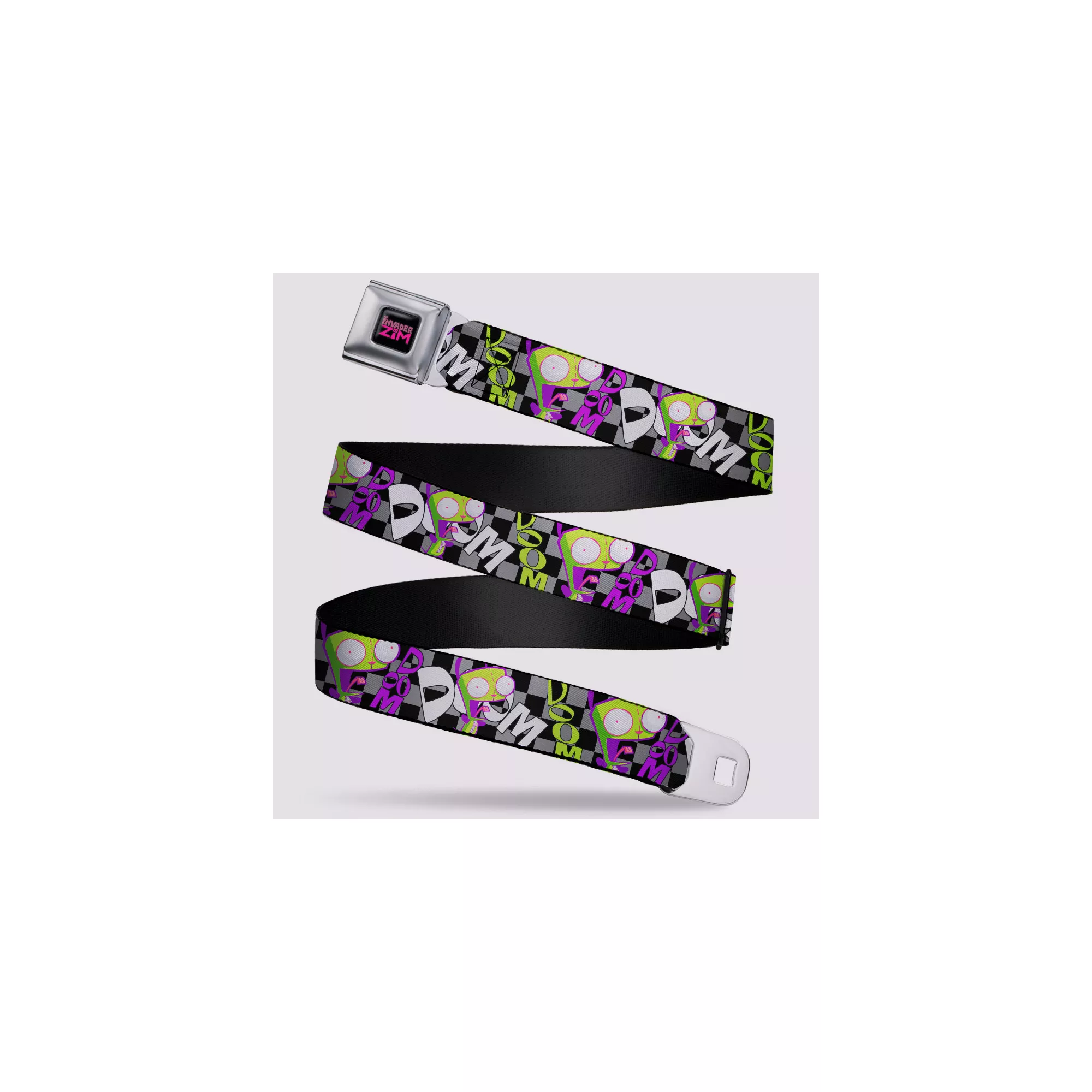 Buckle-Down Checkered GIR Doom Seatbelt Belt - Invader Zim at Spencer's