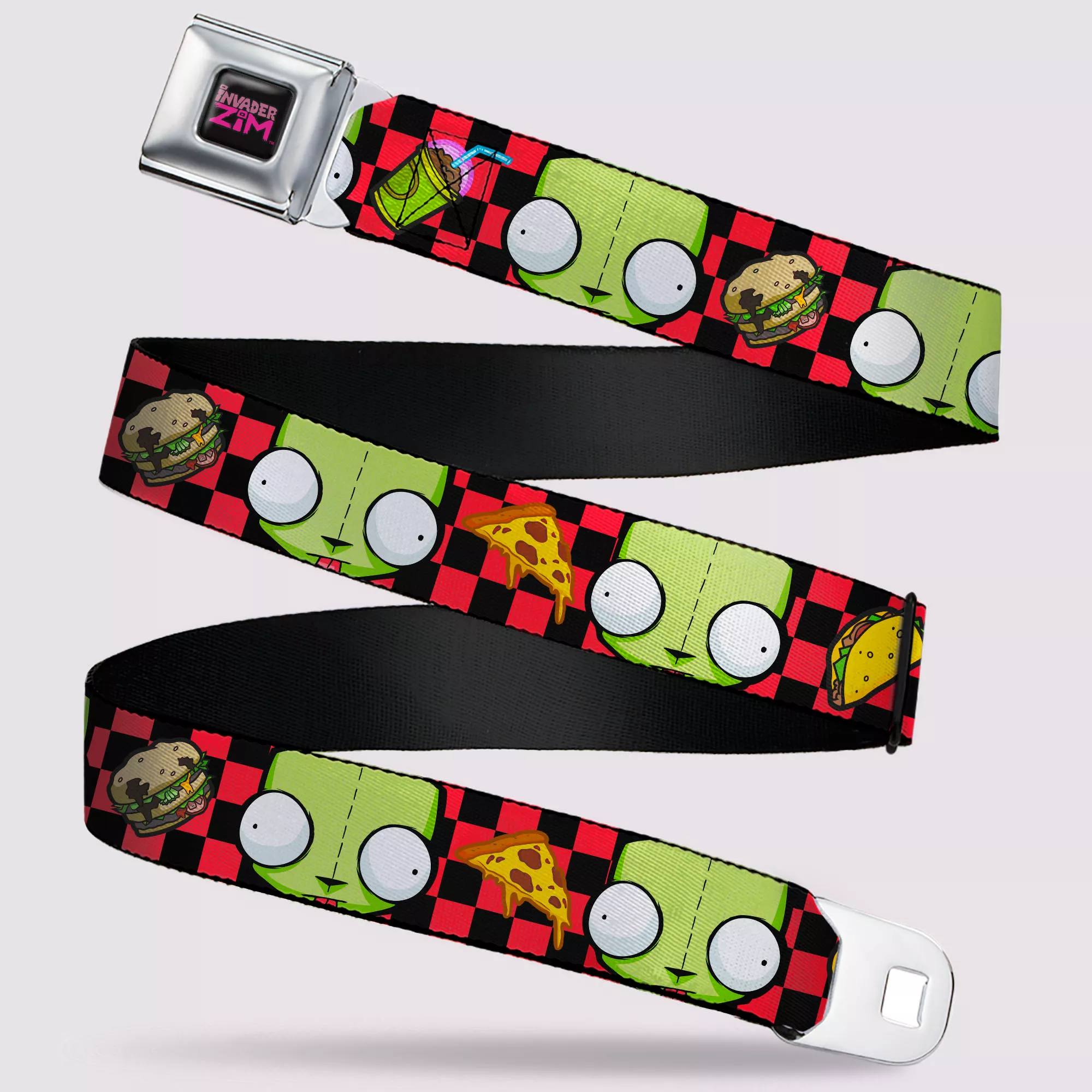Buckle-Down GIR Face Checkered Seatbelt Belt - Invader Zim at Spencer's