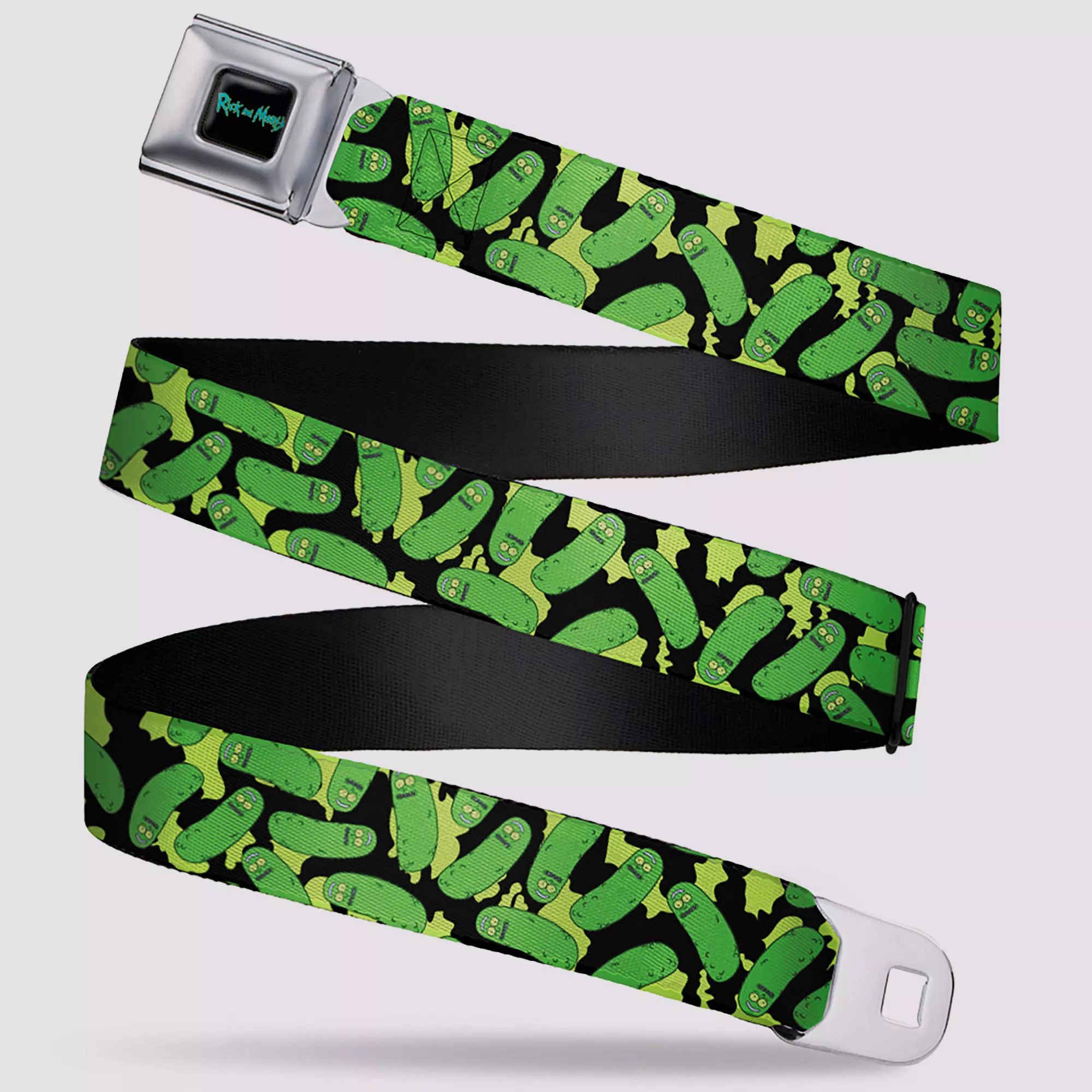Buckle-Down Rick and Morty Pickle Rick Seatbelt Belt at Spencer's