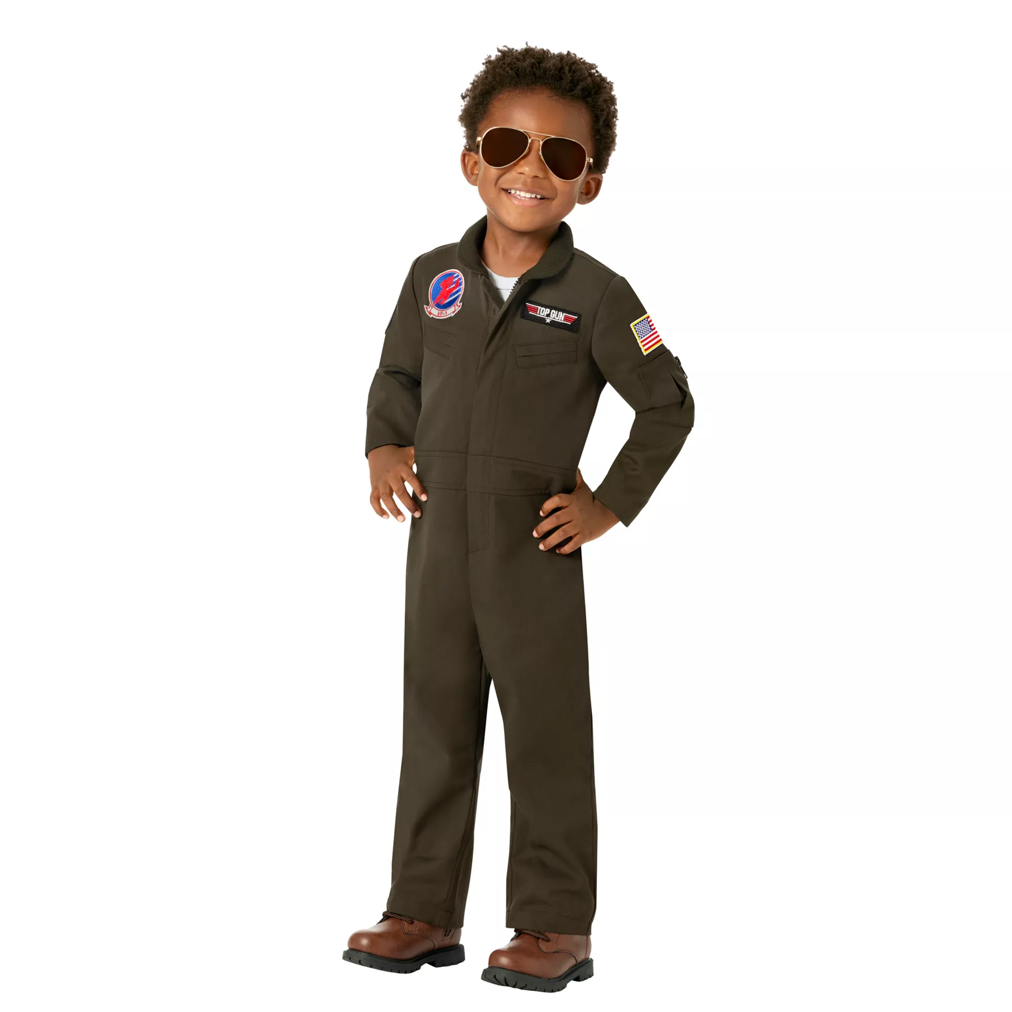 Toddler Top Gun Flight Suit Jumpsuit Costume