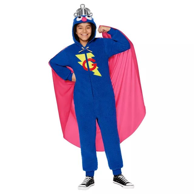 Kids Super Grover Jumpsuit Costume - Sesame Street at Spirit Halloween