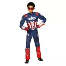 Kids Captain America Muscle Jumpsuit Costume - Brave New World at Spirit Halloween