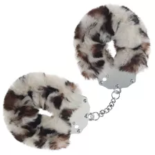 Snow Leopard Print Furry Handcuffs at Spencer's