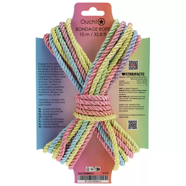 Ouch Pastel Multi-Color Bondage Rope at Spencer's