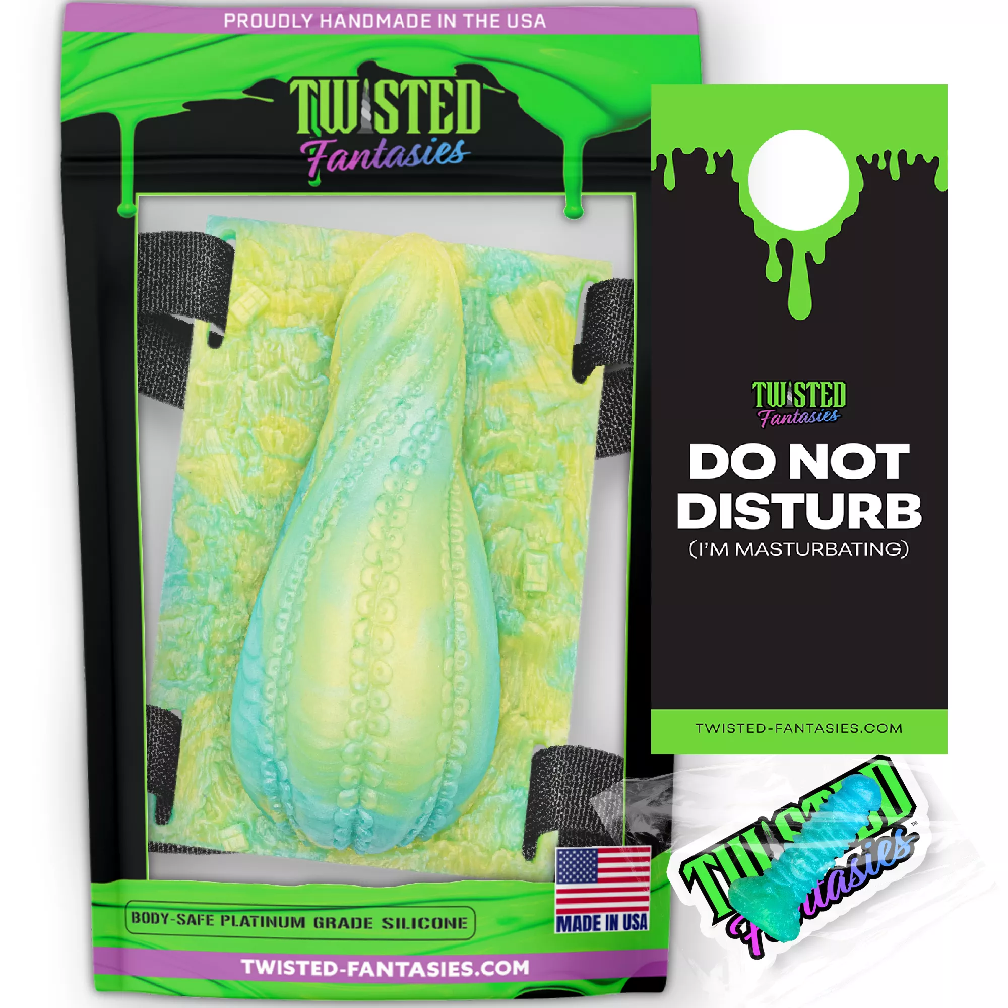 Twisted Fantasies Blue and Yellow DAKKEN the Tentacle Grinder Sex Toy at Spencer's