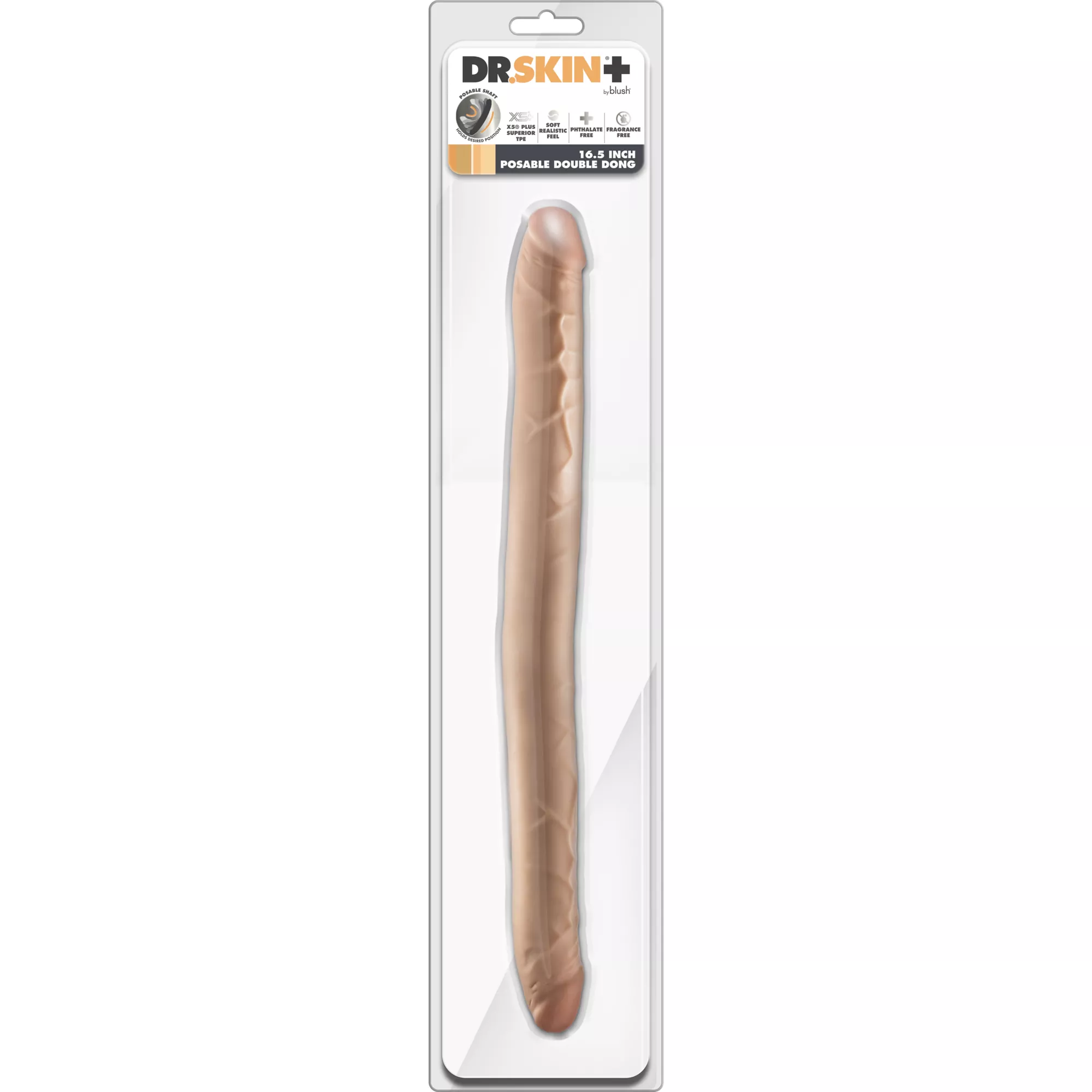 Dr. Skin Posable Double Dong Dildo Beige at Spencer's