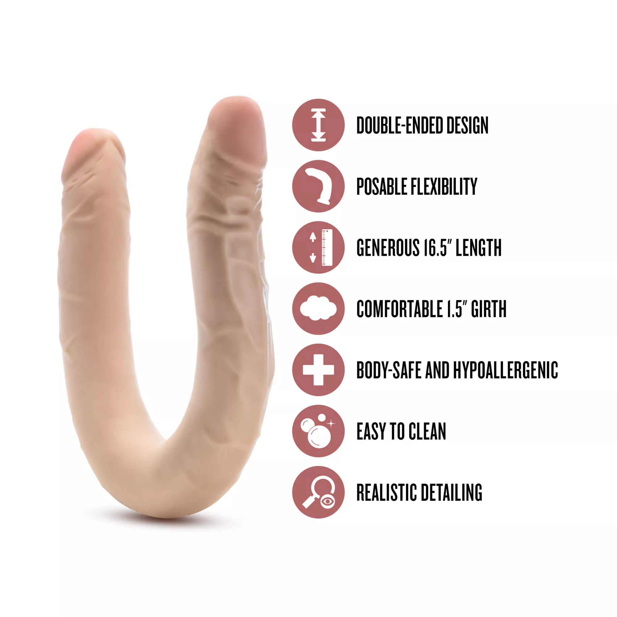 Dr. Skin Posable Double Dong Dildo Beige at Spencer's