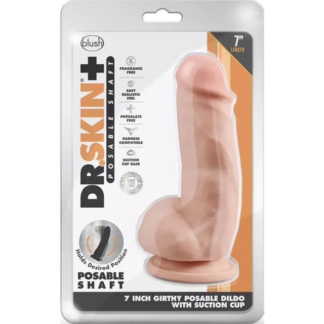 Dr. Skin Girthy Posable Dildo with Balls Vanilla at Spencer's