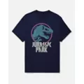 Navy Jurassic Park Logo T Shirt at Spencer's