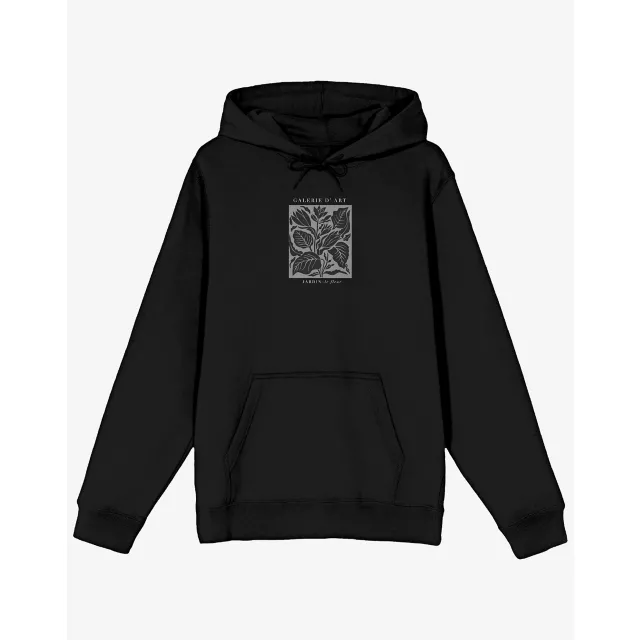 Black Galeried Art Flower Hoodie at Spencer's