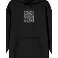Black Galeried Art Flower Hoodie at Spencer's