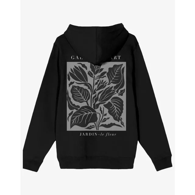 Black Galeried Art Flower Hoodie at Spencer's