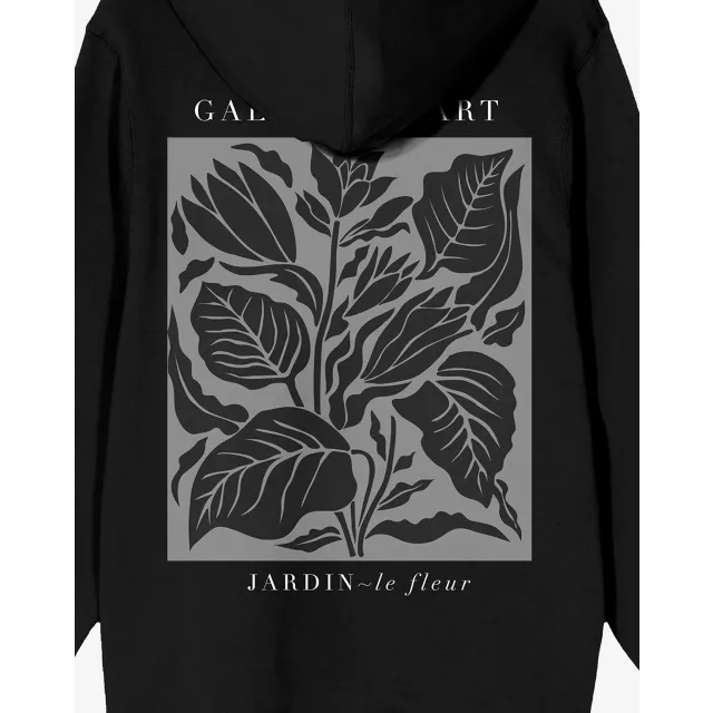 Black Galeried Art Flower Hoodie at Spencer's