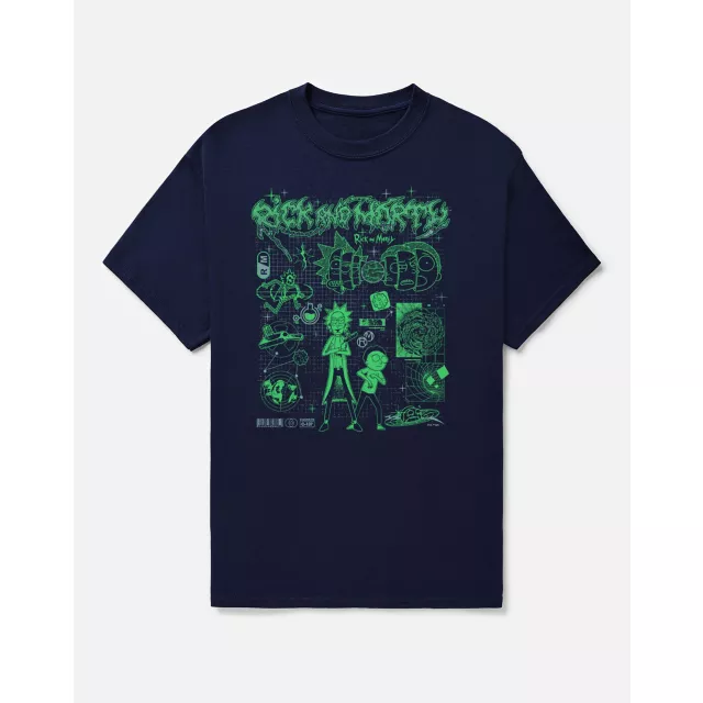 Rick and Morty Blueprint T Shirt at Spencer's