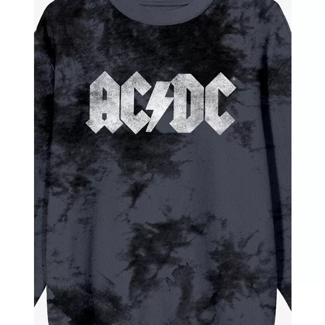 ACDC Gray Tie Dye Sweatshirt at Spencer's
