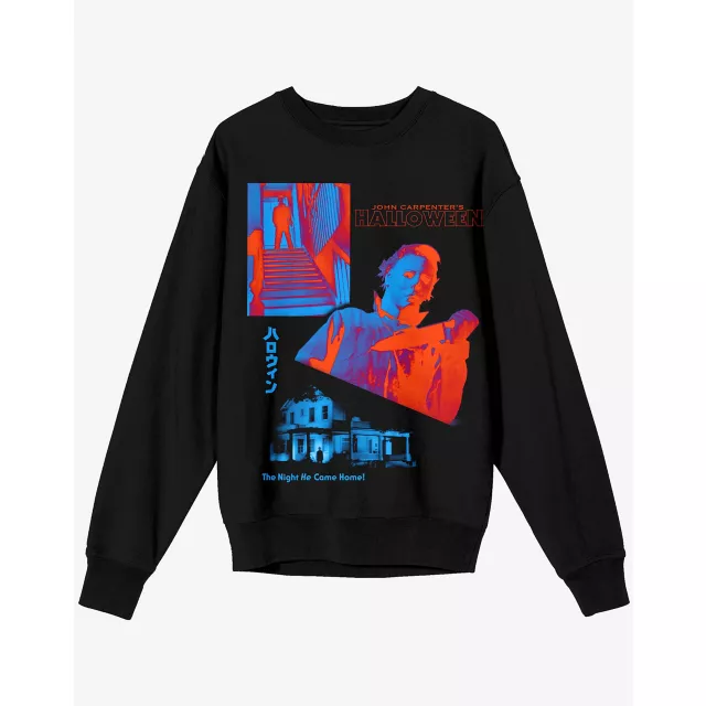 Blue and Red Graphic Michael Myers Sweatshirt - Halloween at Spencer's