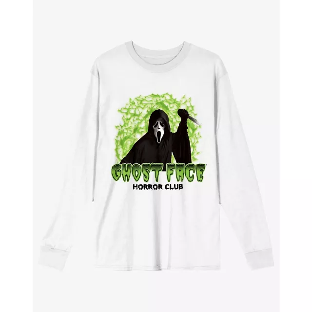 Ghost Face Horror Club Long Sleeve T Shirt at Spencer's