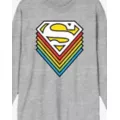 Rainbow Superman Logo Long Sleeve T Shirt at Spencer's