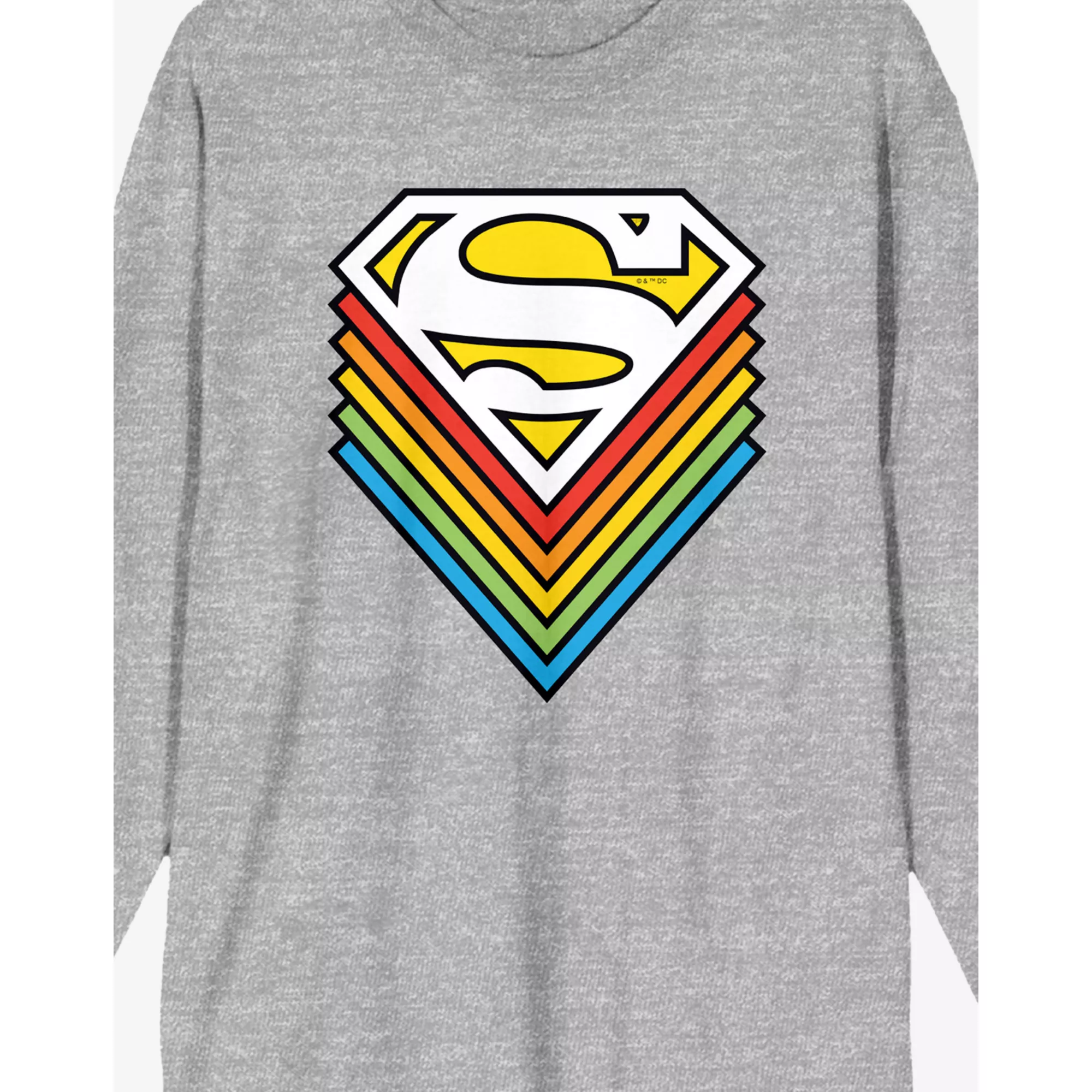 Rainbow Superman Logo Long Sleeve T Shirt at Spencer's