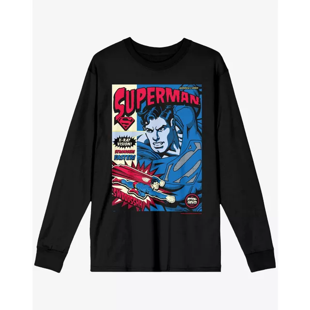 Superman Comic Cover Long Sleeve T Shirt at Spencer's