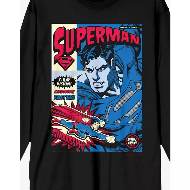 Superman Comic Cover Long Sleeve T Shirt at Spencer's