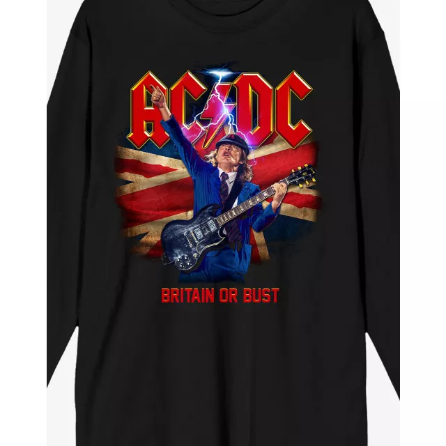 ACDC Britain or Bust Long Sleeve T Shirt at Spencer's