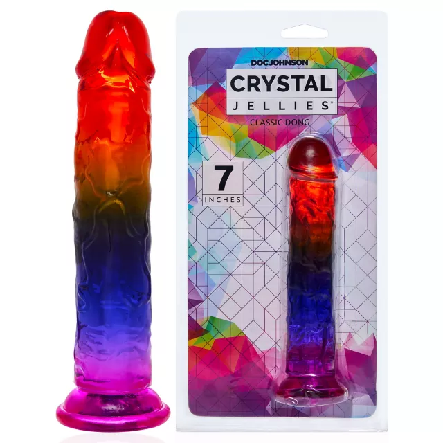 Crystal Jellies Rainbow Suction Cup Dildo - 7 Inch at Spencer's