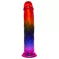Crystal Jellies Rainbow Suction Cup Dildo - 7 Inch at Spencer's
